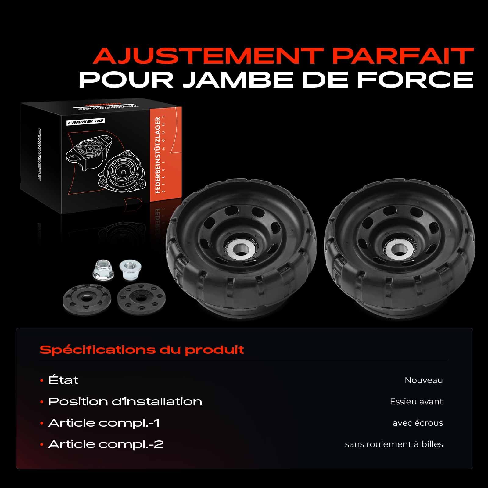 Frankberg Palier de dôme Avant Gauche Droite Compatible avec Vivaro Camionnette X83 Trafic II Bus JL Vivaro Break X82 Trafic III Bus JG Vivaro A Remorque X83 Remplacer# 8200010493