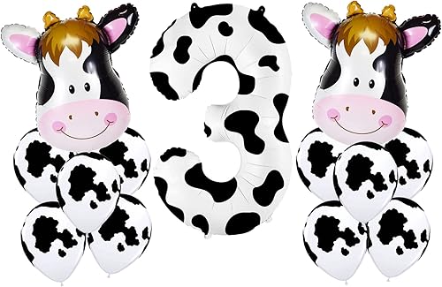 Globo de 40 pulgadas con estampado de vaca número 3 para vaquera, decoración de fiesta de cumpleaños, decoraciones de fiesta occidental,