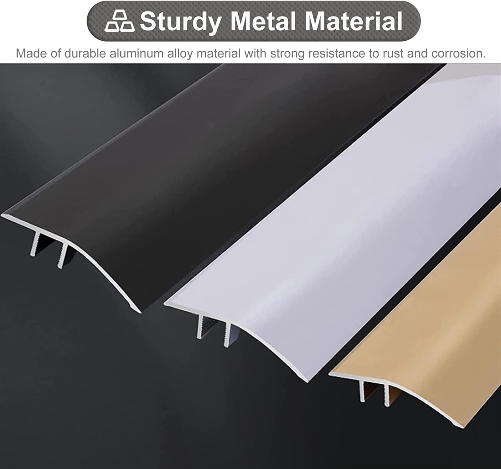 KEuLen Profilo di Transizione, Striscia di Soglia, Striscia di rifinitura for Bordi for Pavimenti Irregolari, Pavimenti in Legno, transizioni Lisce(Light Gray)