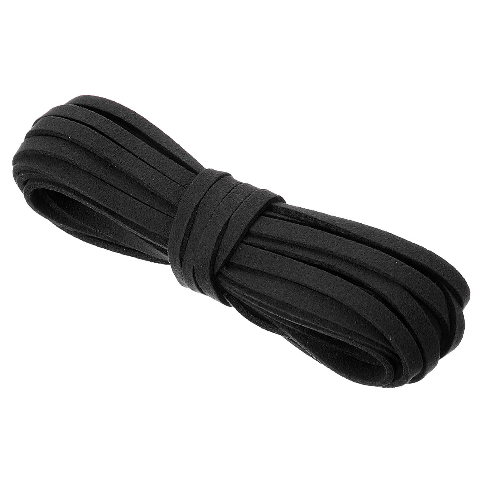 PATIKIL 5.5 Yards x 5mm Faux Suede Leather Cord, Leather Lace String for Bracelet Necklace Beading Making DIY Crafts, Black