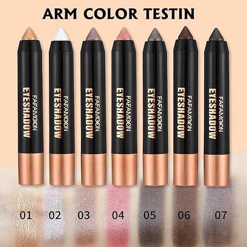 Monochrome Cream Glitter-Shimmer Eye Shadow Stick Palette makeup | 2-in-1 Eyeshadow & Eyeliner Pencil for Women | Waterproof, Vegan & Cruelty-Free | Sombras Para Ojos | 01 Shimmer Light Gold(A07#Shimmer Somke Grey)