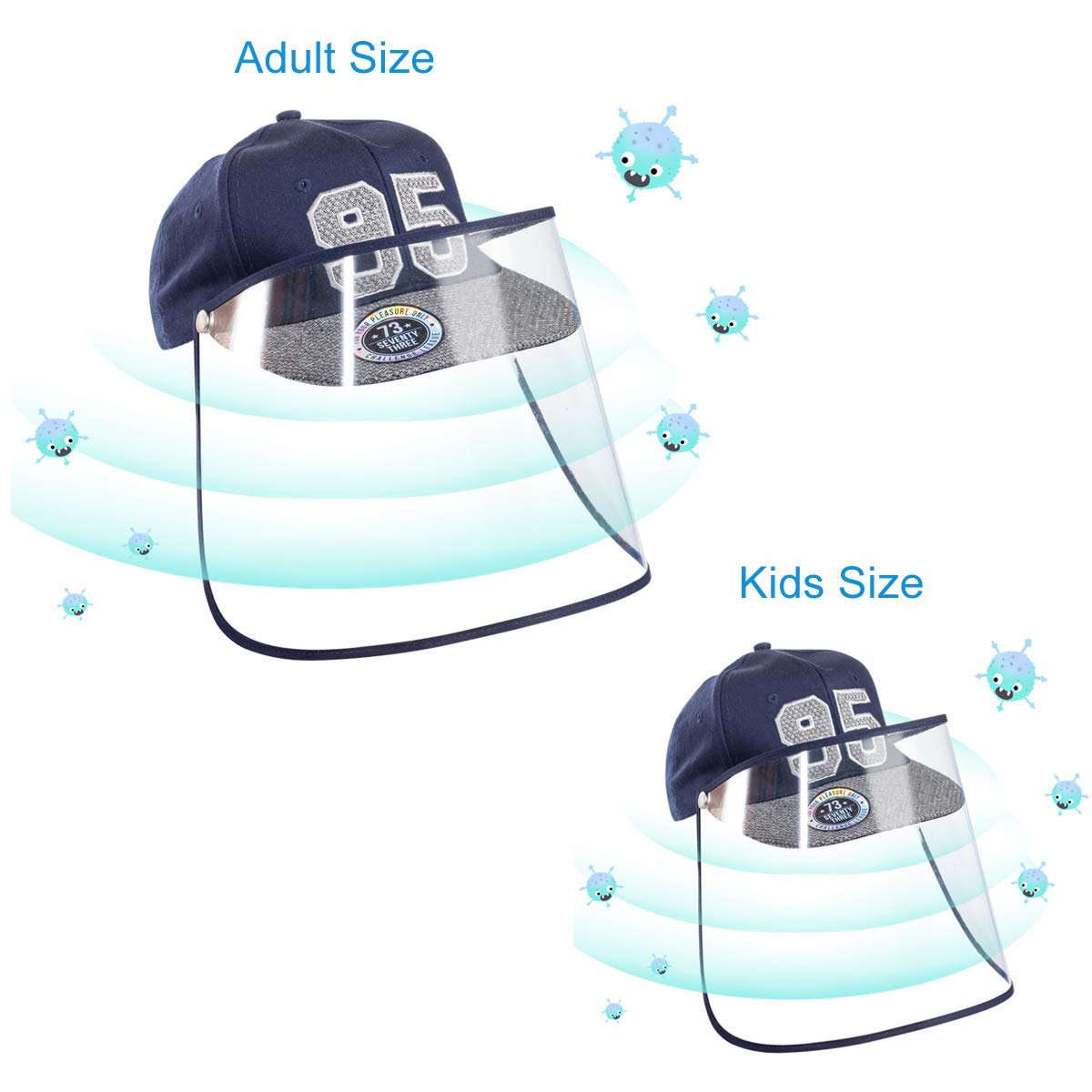 Adult Protective Hat Anti-Spitting Hat,Safety Sun Protection Cap Cover Dustproof Cover Outdoor Baseball Hat Adjustable Size for Men Women