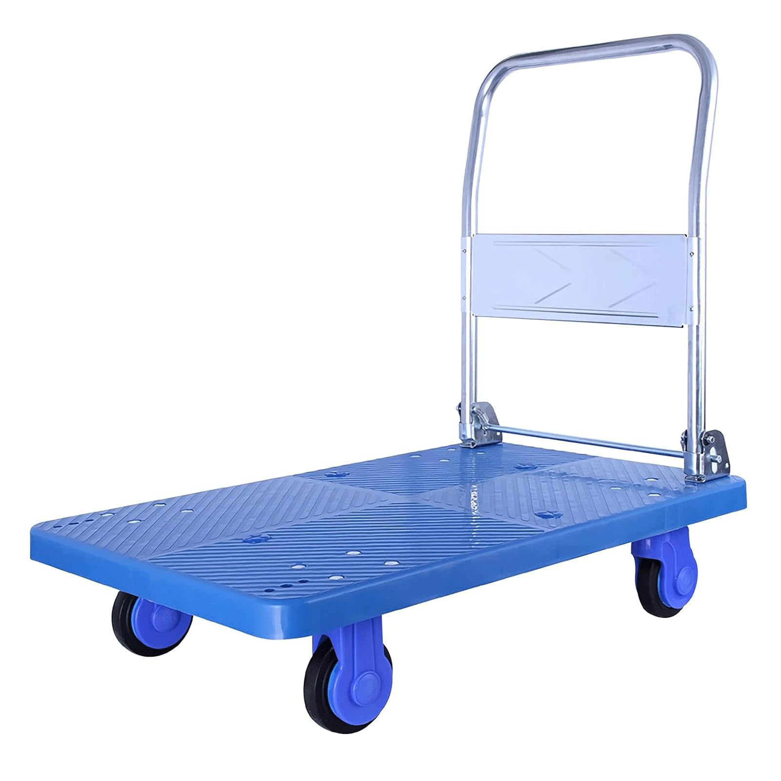 BKEKM Chariot à Plateforme Chariot à Plat en métal, Camion à Plate-Forme avec 4 Roues, Chariot Mobile, Charge 330lb/660lb, Chariot Poussoir Pliable, Chariot à Plat léger fiable