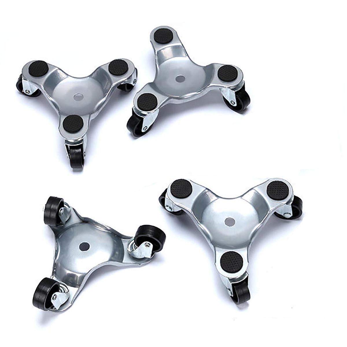 WENIA 3 Wheel Furniture, Cabinet, Piano Movers Dolly 4 Pack (160 lb)