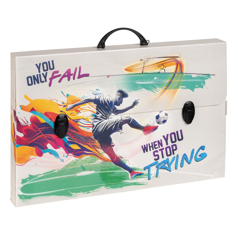 Favorit Alveolar Polypropylene Case with High Resolution Football Print, Dimensions 56.5 x 36.5 cm, Spine 5.5 cm, 2 Locks