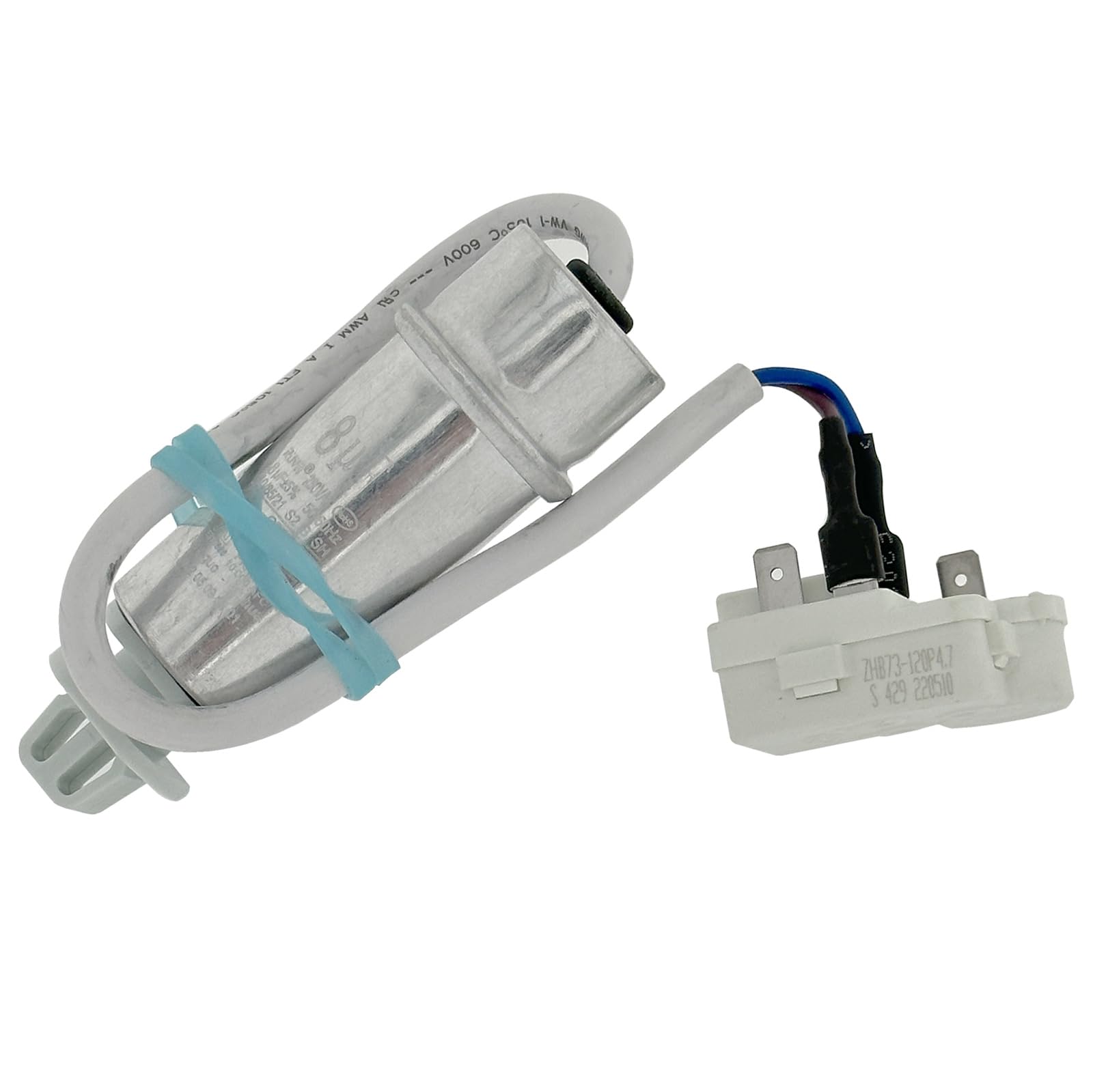 ORIGPARTS ZHB73-120P4.7 PTC Relay and 8UF CBB65 Capacitor, Start Kit for Refrigerators & Freezers