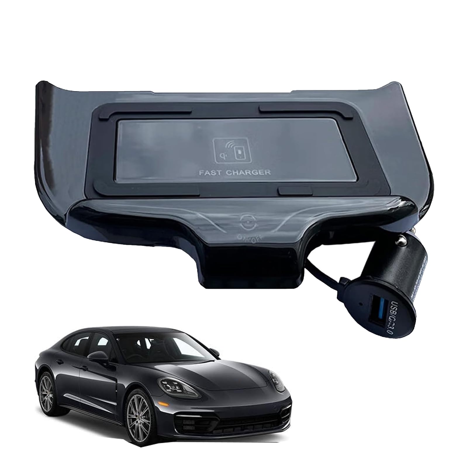 Bezprzewodowa ładowarka Samochodowa do Porsche Panamera 2017 2018 2019 2020 2021 2022 2023 Akcesoria Bezprzewodowa Podstawka do ładowania Telefonu 15W, Ładowarka Qi do Telefonu