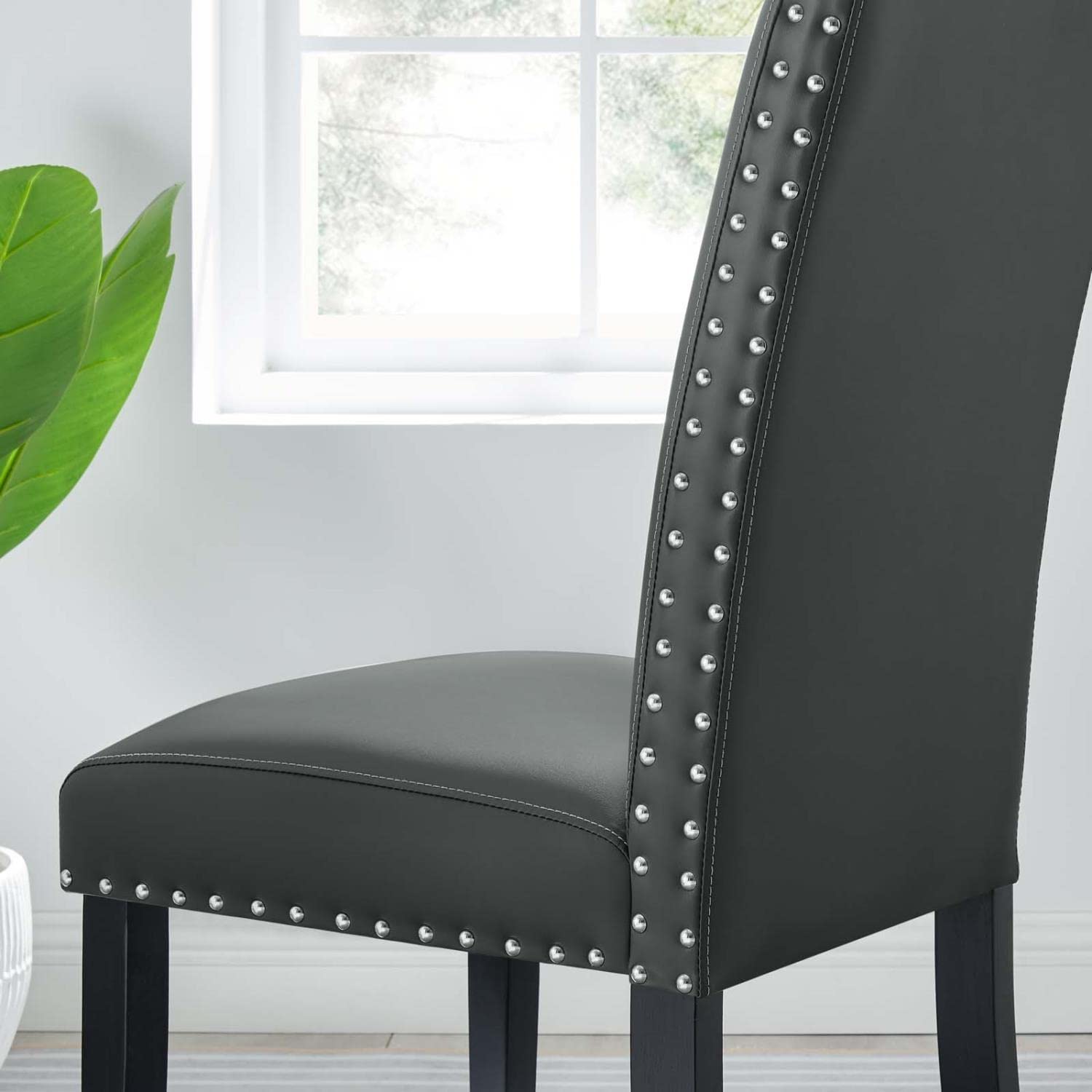 Parcel Dining - Silla auxiliar de piel sintética en color gris 4