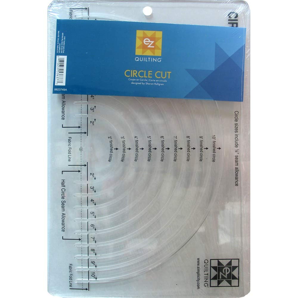 Ez Quilting Clear Simplicity Easy Circle Cut Acrylic Template,12 X 8 X 0.13