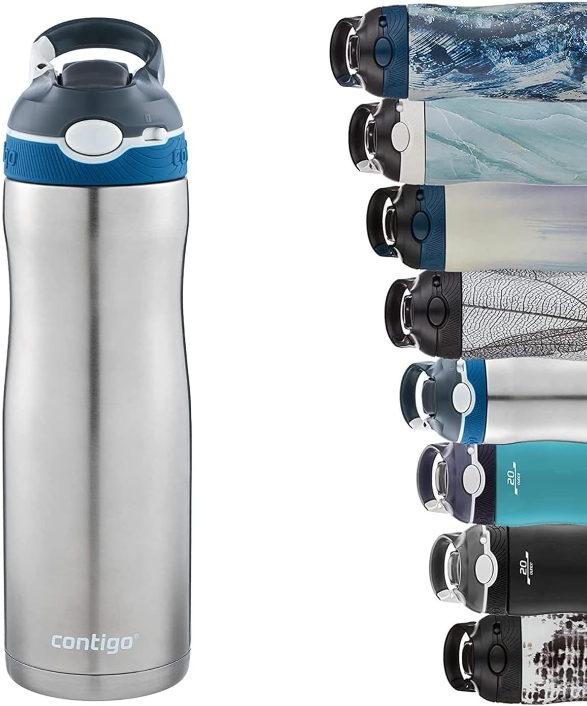 Contigo Ashland Autospout Water Bottle with Flip Straw, Large BPA Free Drinking Bottle, Sports Flask, Leakproof Gym Bottle, Ideal for Sports, Bike, Running, Hiking, 590 ml