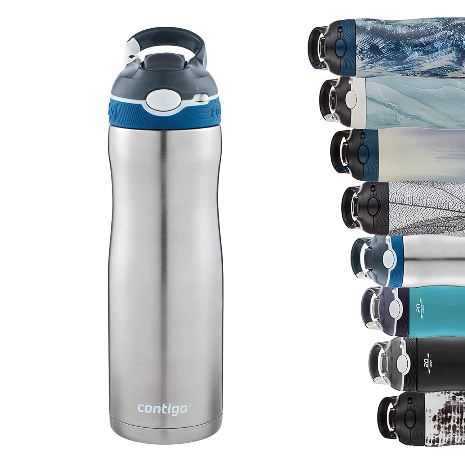 Contigo Ashland Chill Autospout Stainless Steel Thermal Drinking Bottle with Flip Straw , Monaco , 590 ml , 2094941
