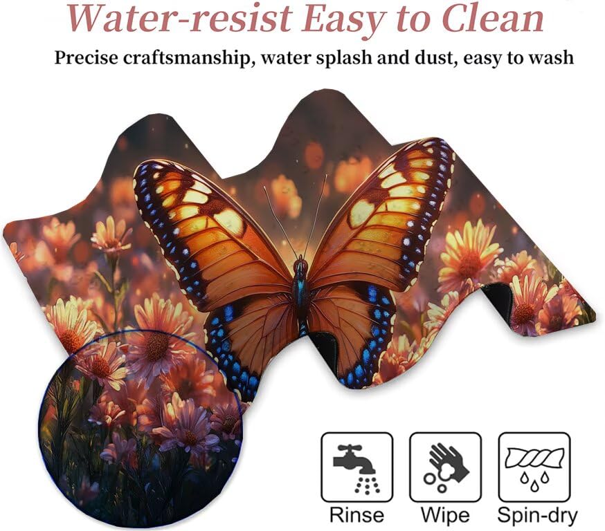 Grand tapis de souris papillon fleur, une idée cadeau bureau originale