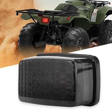 ATV LED Tail Light Aftermarket Taillight 5KM-8472C-10-00 Compatible with Yamaha Rhino Kodiak Grizzly Big Bear Bruin Wolverine Viking Smoke Lens