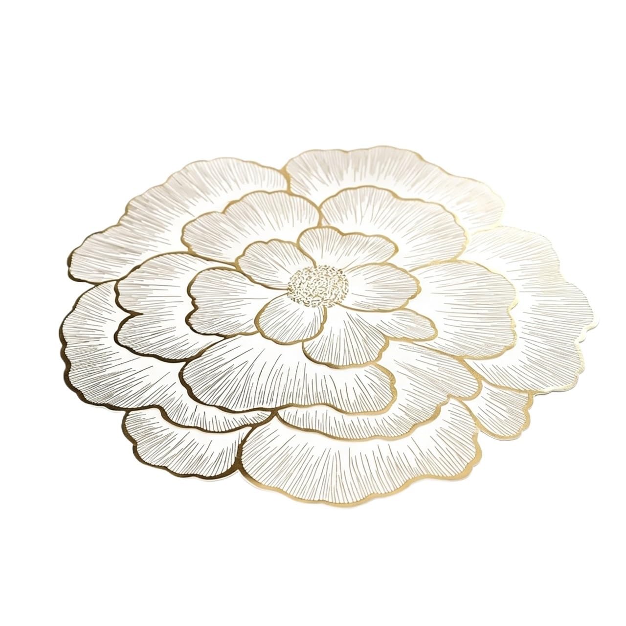 Dessous de verre pivoine or en PVC antidérapant et anti-brûlure pour table