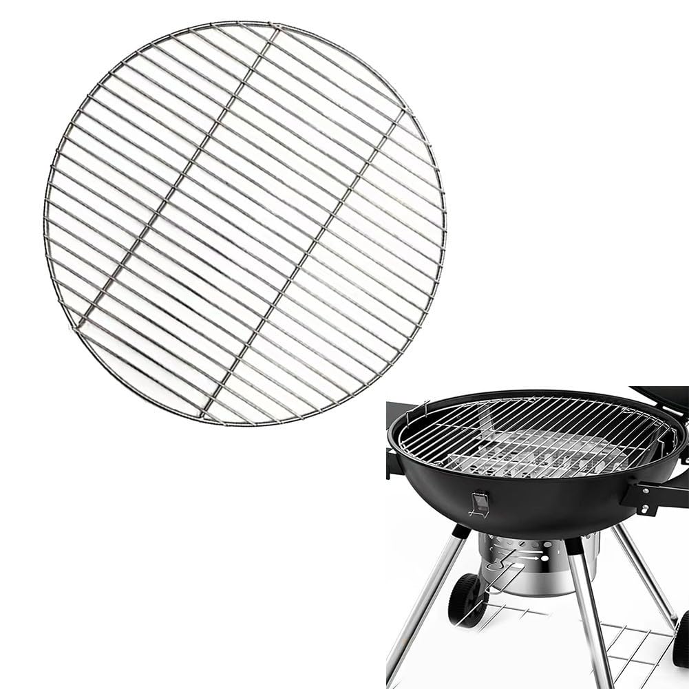 Rundes Grillrost aus Edelstahl, 43 cm, Kochgitter-Tablett für Nic & Barbecue, Küchenzubehör, perfekt zum Grillen im Freien