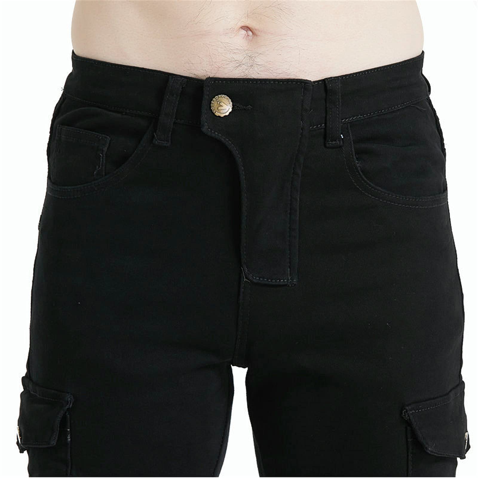 Pantaloni da Moto da Uomo,Moto Biker Jeans Pantaloni Protezione Armature Motorcycle Pants da Ciclismo,Impermeabili Cargo Pantaloni da Corsa (Nero,L)
