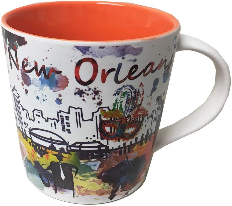 New Orleans Watercolor Ceramic Souvenir Coffee Tea Mug 16oz
