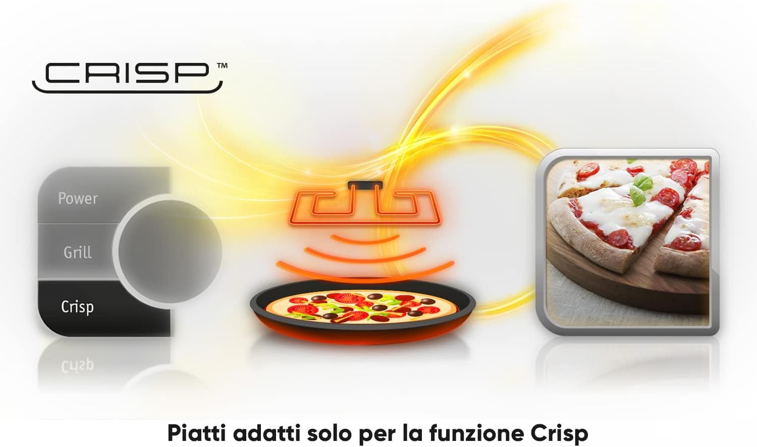Piatto Crisp AVM305 per Microonde Compatibile con Whirlpool Ø32 cm H 2,5 cm Piatto Croccante Ricambio per AVM305 e Serie Crisp Pizza e Gratinati