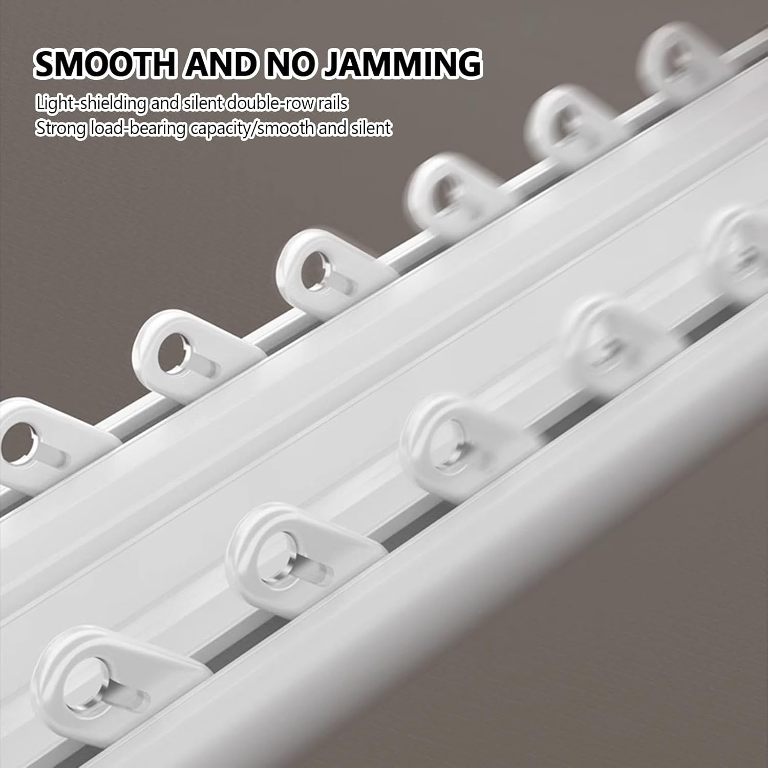 Ceiling Mounted Double Row Curtain Rail Track, Aluminum Silent Sliding Rails for Indoor Curtains, Smooth Operation, Room Dividers, Living Room & Bedroom, 5.8m (19ft) - White