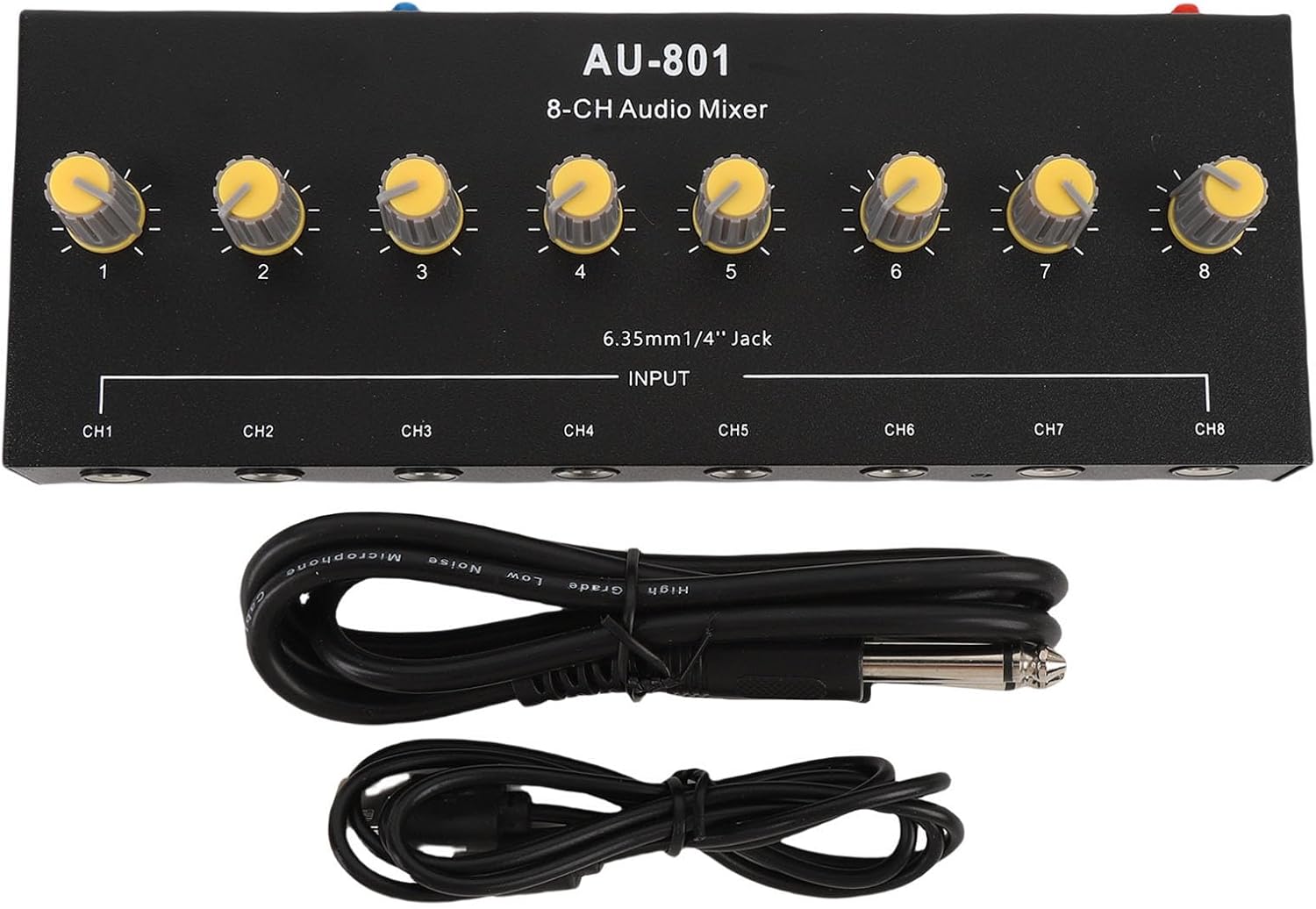 Audio Mixer 8 Input 1 Output Sound Mixer Rechargeable Mixing Console for Home