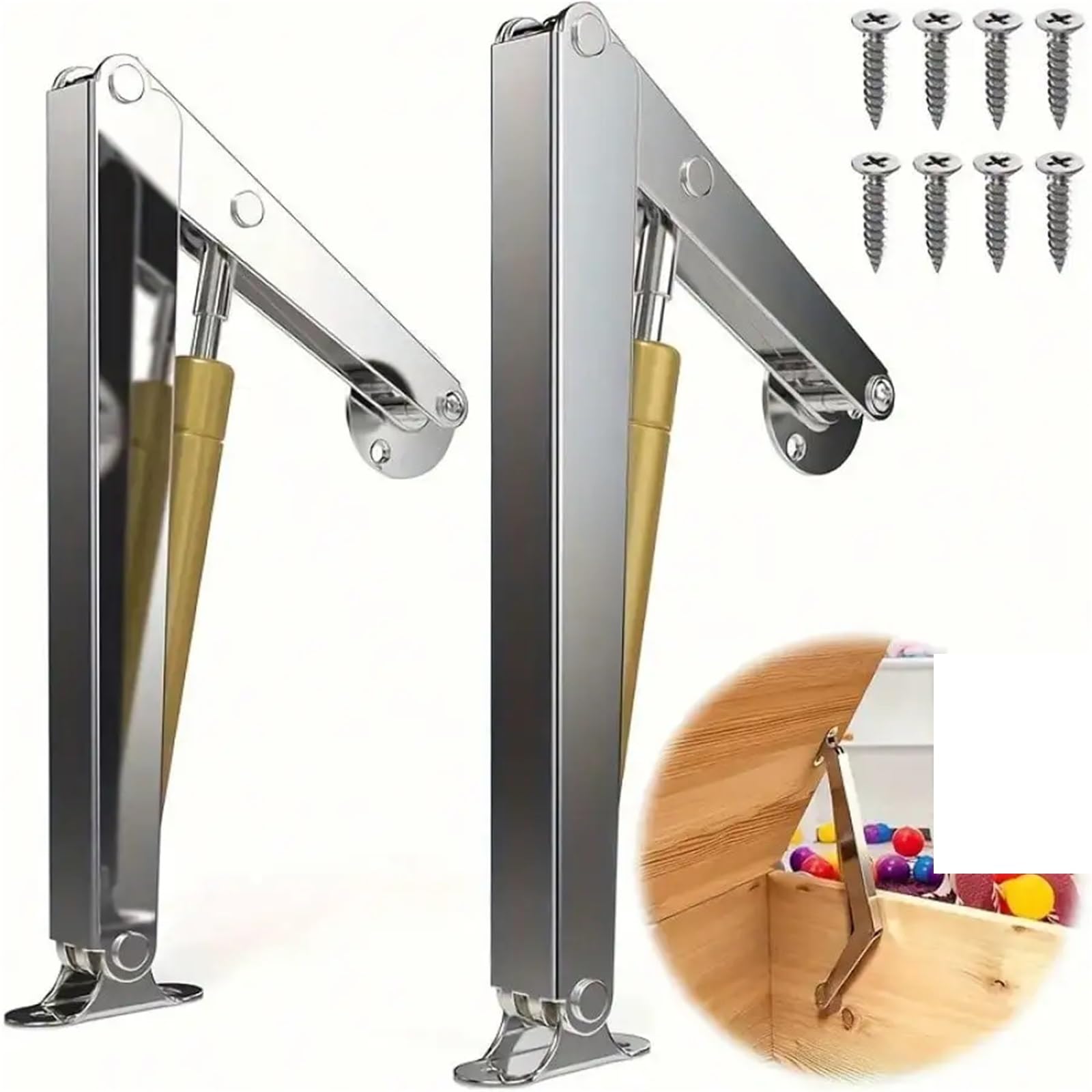 4 Stück robuste Gasfedern, 10 kg Federbeine, Soft-Close-Deckel