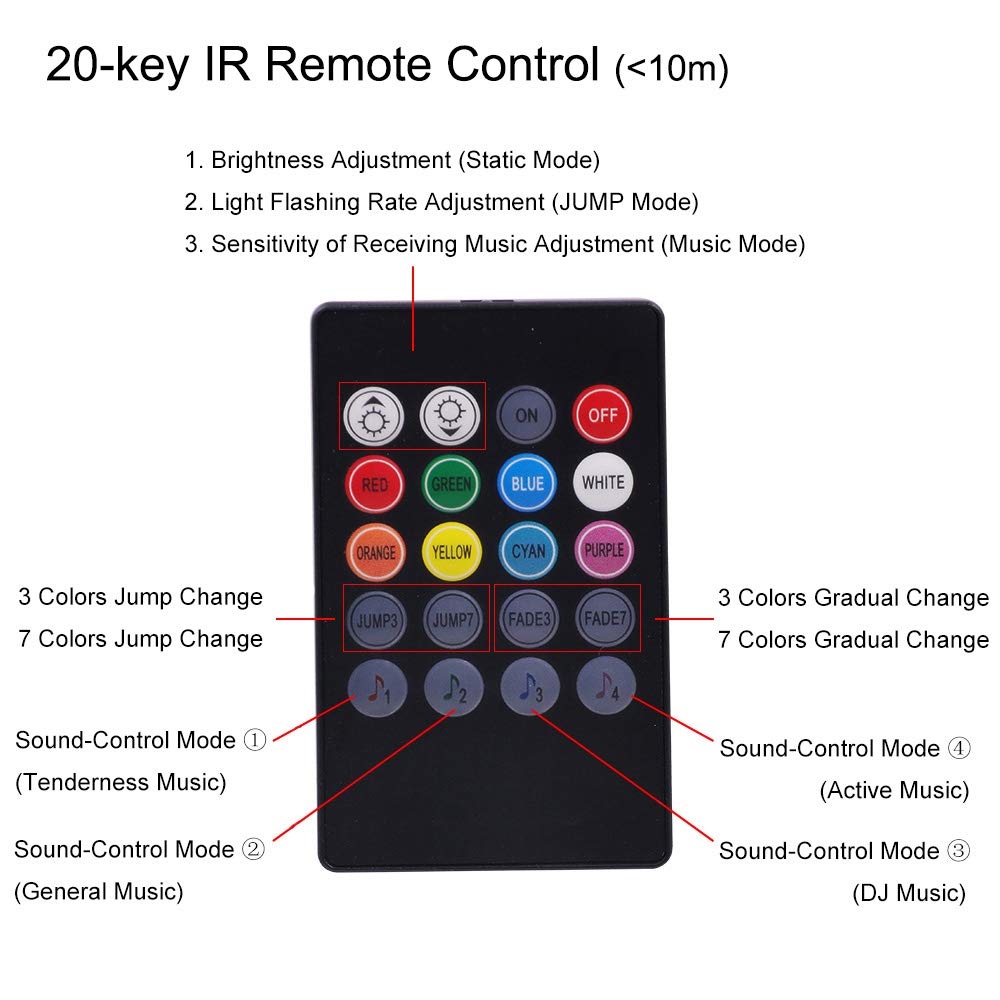 Kit de tira LED inteligente de sincronización de música y control Bluetooth, 100 m SMD 5050 RGB 120 LEDs/m de cuerda de luces + control remoto regulable, IP65 impermeable para decoración comercial en