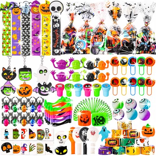 Thuodo 162 PCS Halloween Party Favors for Kids Halloween Toys Bulk Trick or Treat Goodie Bag Fillers Holiday Party Supplies School Classroom Prizes Carnival Gifts