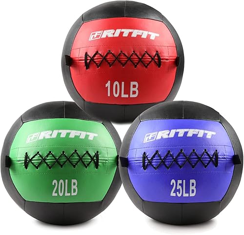 RitFit Pelota medicinal, pelota de peso, pelota medicinal suave, pelota medicinal de pared, bola de pared suave, juego de bolas de pared, pelotas