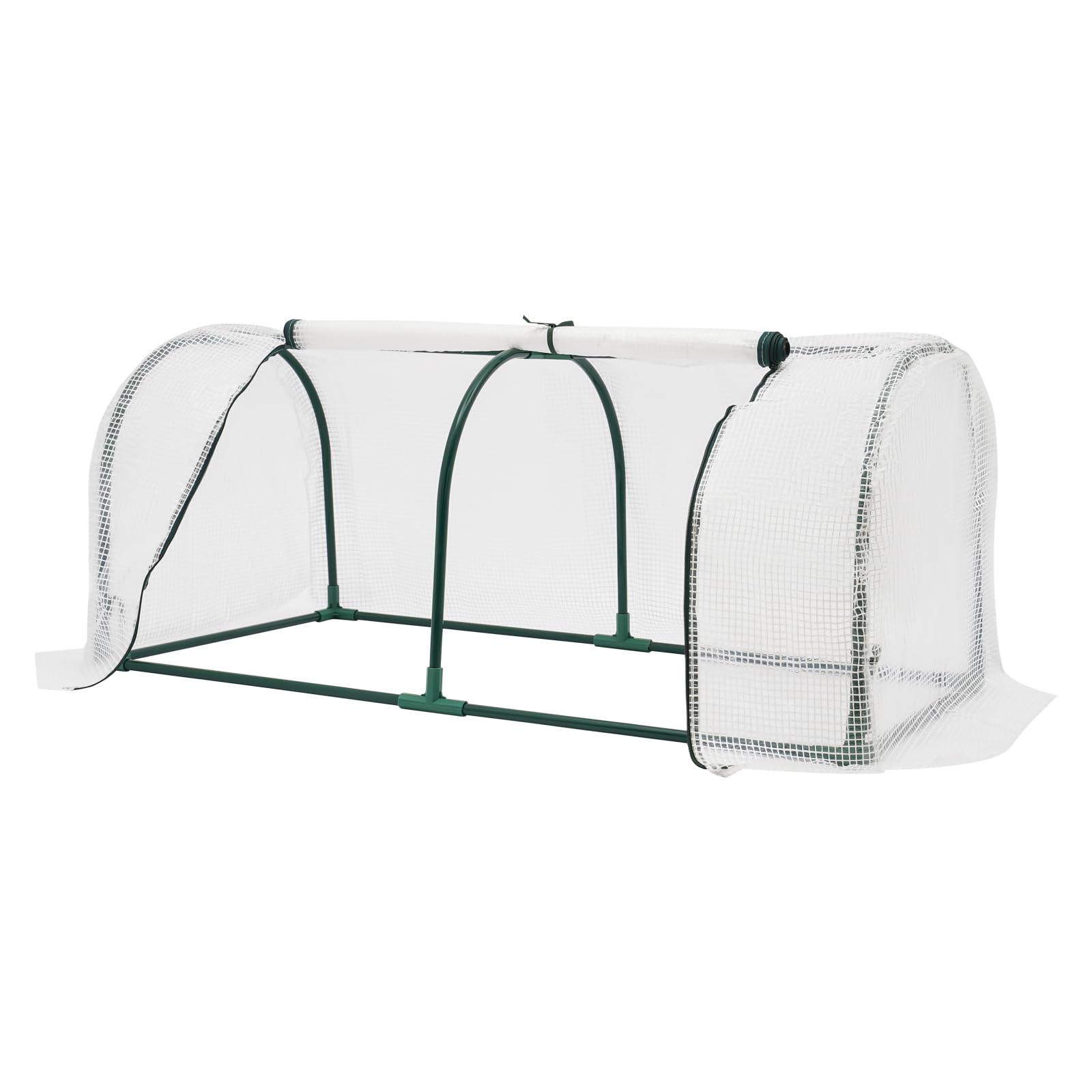 Szklarnia, namiot zimowy, kopuła, szklarnia foliowa z 10 klipsami i ściankami bocznymi, zwijana, do ogrodu, na balkon, 120 x 60 x 50 cm