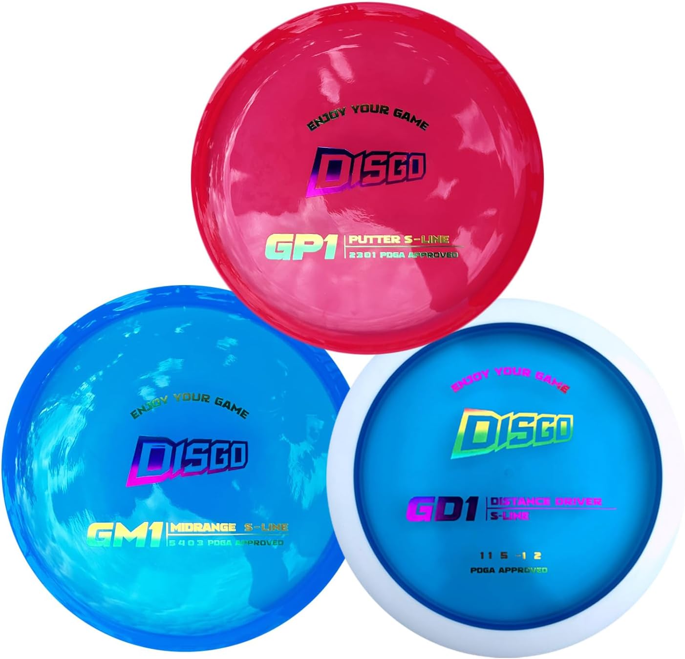 DISGO Disc Golf Disc Set- 170-178g Glow-in-The-Dark Disc | Putter, Midrange, and Driver | Professional Golf Discs for Outdoor Games & Competition PDGA Approved
