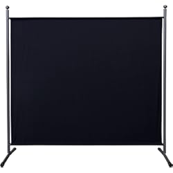 Tabiques Moviles Acusticos Quick Star Paravent 180 x 178 cm Tela Separador de ambientes partición jardín Grande Biombo tabique balcón privacidad Negro
