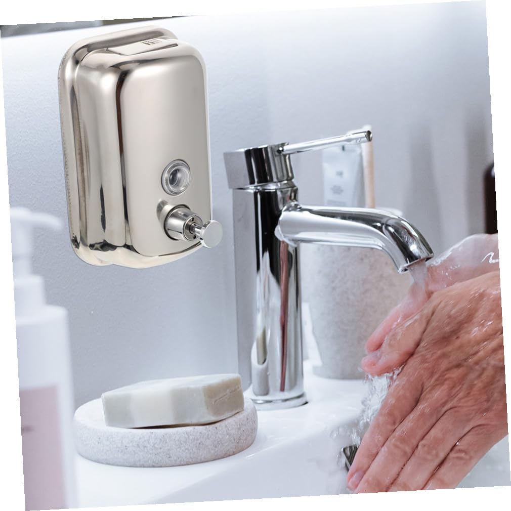 Dispensador de Jabón de Baño de Acero Inoxidable Capacidad de 1000 Ml, Diseño Moderno y Ligero, Adecuado para Hospitales y Hoteles