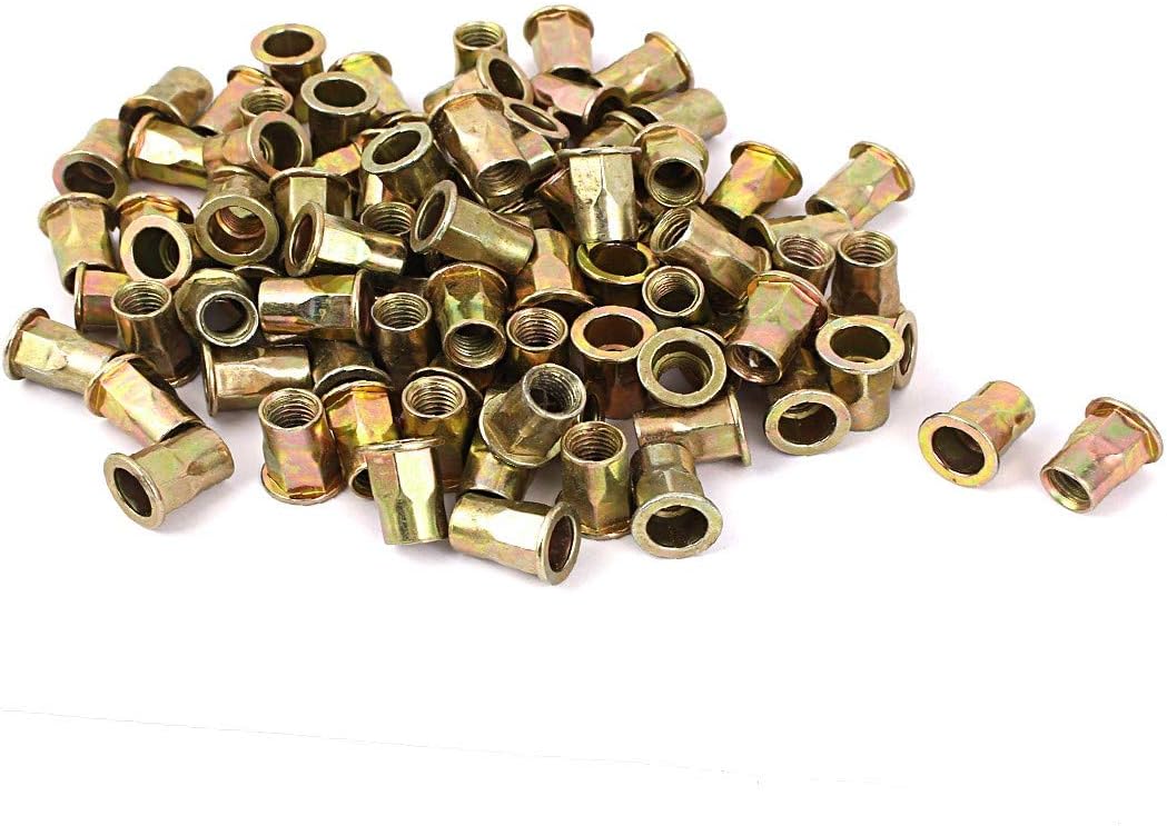 New Lon0167 M10 Flat Featured Head Metal Rivet reliable efficacy Nut Insert Bronze Tone 100pcs(id:7fd 59 3b acf)