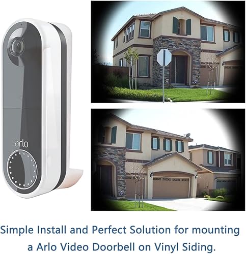 Miniatura 8 de Soporte de ajuste de ángulo de revestimiento de vinilo compatible con timbre de video Arlo de seguridad, cuña de montaje en ángulo para timbre de