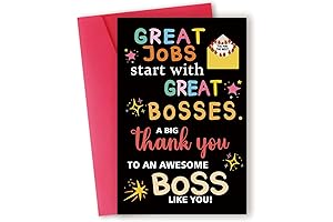 Cute Bosses Day Card Gifts for Her Him, Funny Boss's Day Card...