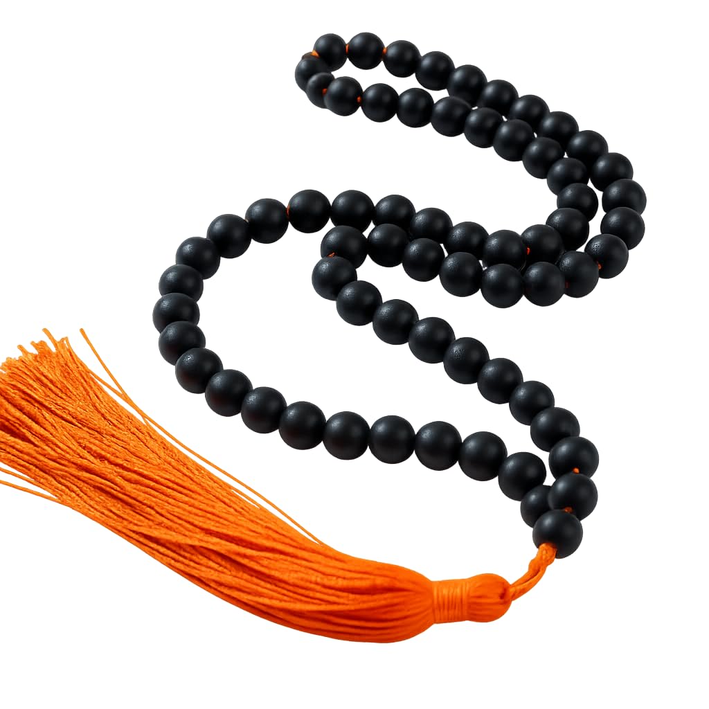 BAGUE karungali malai original 108 beads 100% Natural 8MM Unpolished Divine Hindu Karungali Mala Original with Lab Certificate