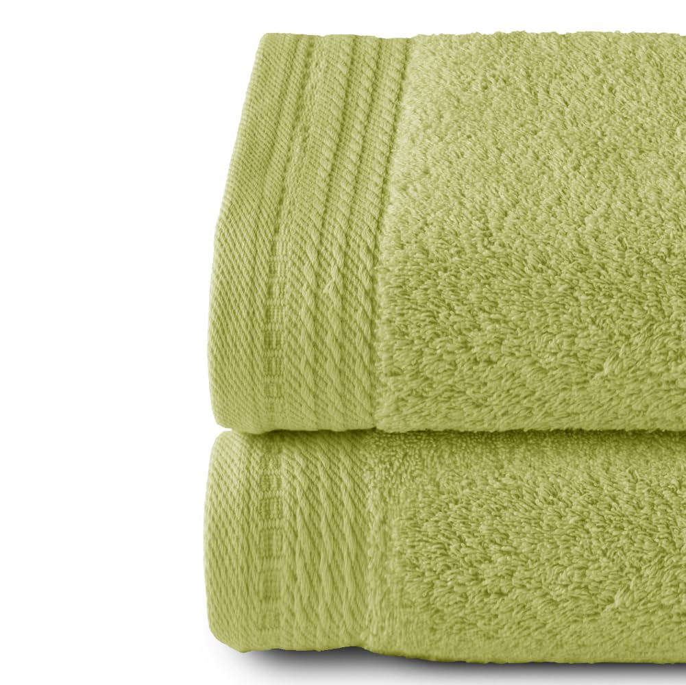 Top Towel - Premium - Large Bath Towels - Bath Towels -2 Hand Towels -50 x 100 cm - 100% Cotton - 600 g - Lime - Image 2