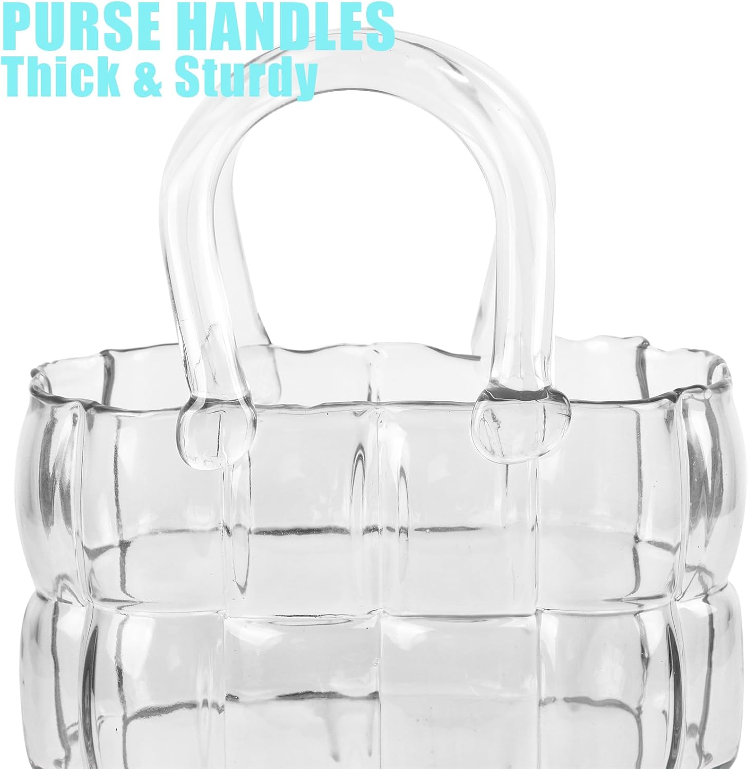 Unique Purse Vase for Flowers,11'' Handmade Thicken Bubbled Glass Bag Vases with Gradient Color for Home Decors .Great Clear Purse Flower Vase for Centerpiece,Floral Arrangement,Wedding Decors.