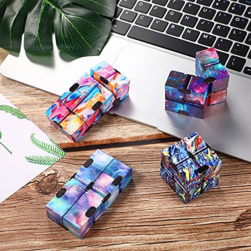 8 Pieces Infinity Cubes Fidget Toys, Stress And Anxiety Relief Cube, Infinity Cube Toys Fidget Blocks, Mini Infinite Cube Handheld Desk Toys For Teens Adults Finger Toys (Chic Style) #TOP4