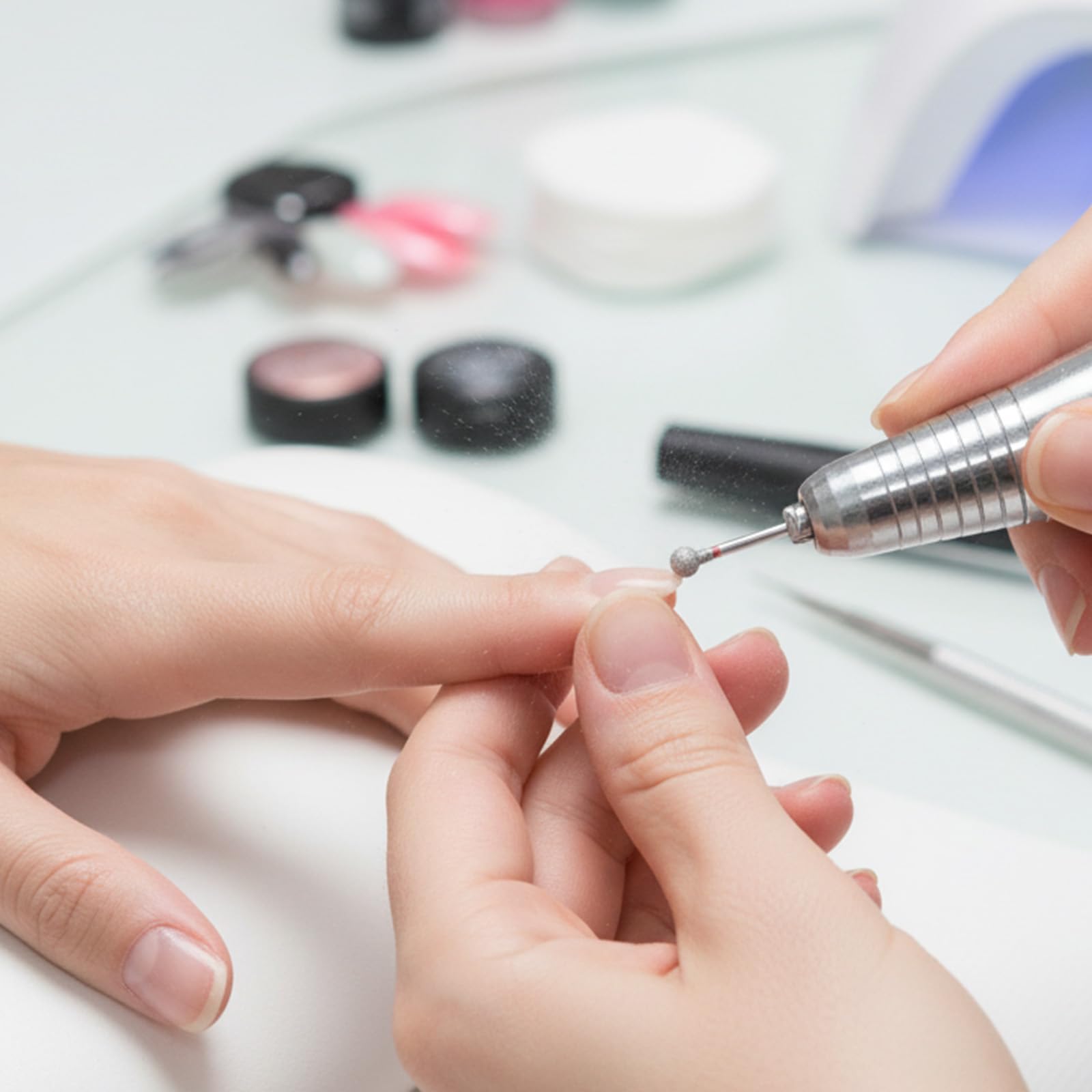10 sztuk frezów do paznokci, zestaw diamentowych wierteł do paznokci, profesjonalne końcówki kulowe, nasadki do paznokci z pudełkiem do przechowywania, do modelowania paznokci, żelu, usuwania
