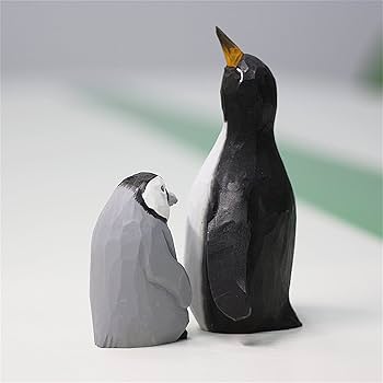 貴重1品もの　木彫ペンギンの置物　大小2個セット 貴重1品もの 木彫ペンギンの置物 大小2個セット