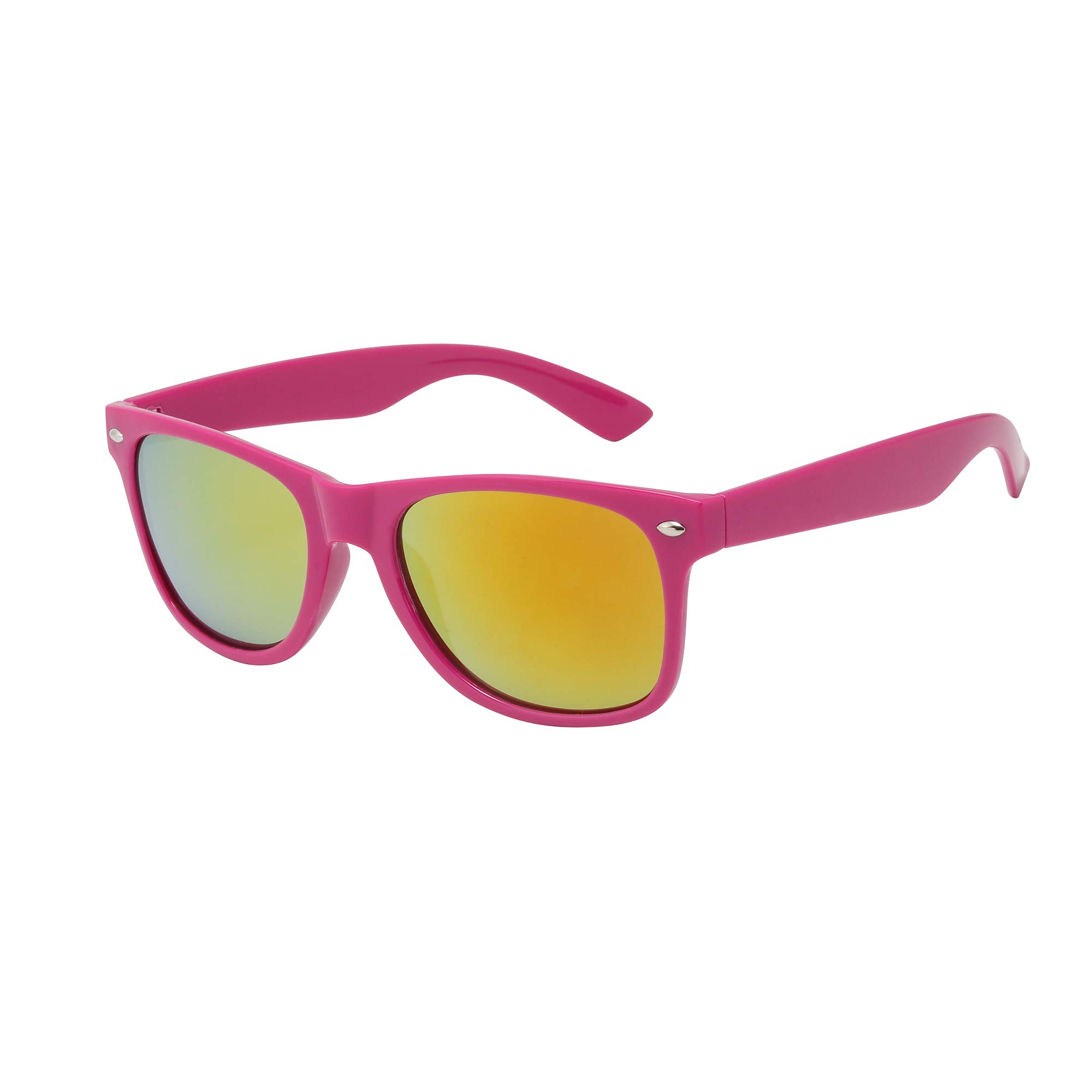 Asvp Shop Girls Pink / Mirror Kids Sunglasses Boys Children Classic Style Shades Uv 400 Protection (Pink/Mirror)