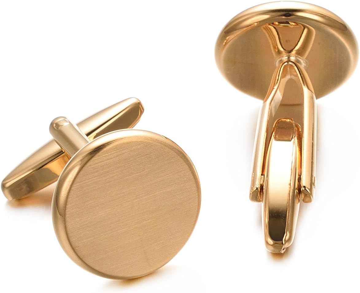Brushed Gold Cufflinks For Men Silver Cuff Links Mens Gold