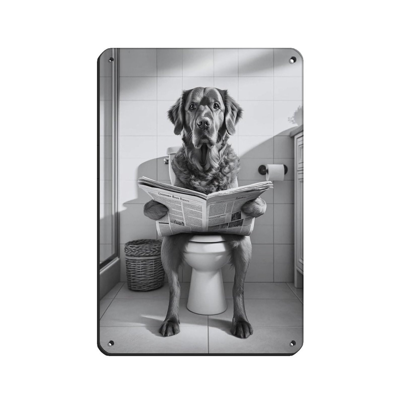 Lxwnze 20L X 30W Cm Chesapeake Bay Retriever, Bathroomartposter Tin Sign Vintage Metal Pub Club Cafe Bar Home Wall Art Decoration Poster Retro 8X12inch(20X30cm)