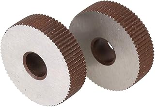 WAAZVXS 2Pcs Strength 0.6mm Wheel Knurl Gear Hob Straight Grain HSS Wheel Knurled Machine Tools Accessories Lathe Embossing Wheel