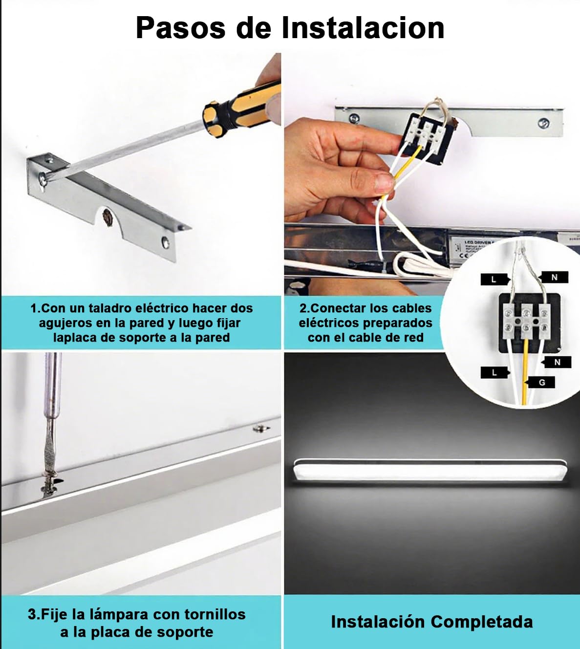 Aplique Espejo Baño 42cm,IP44 Impermeable,Blanco Frío 6000K | Lampara Espejo Baño con Interruptor Luz Espejo Baño 9W 230V Aplique Luz Espejo Baño de Aluminio