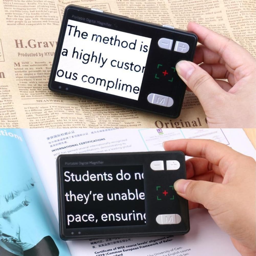 Lente D'Ingrandimento Tascabile LCD da 3,5" per Ipovedenti, Ausilio per La Lettura, Lenti D'Ingrandimento con Lente D'Ingrandimento Digitale Portatile A LED