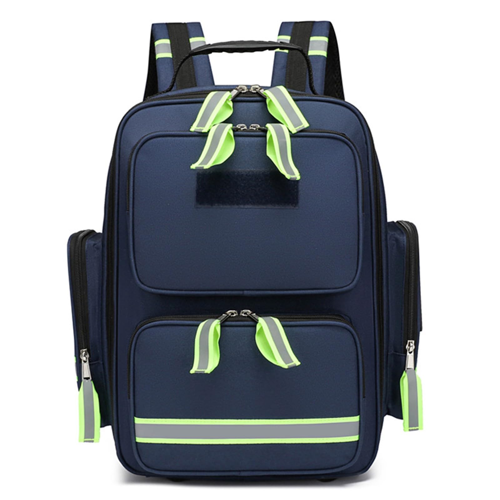 Mochila Profesional de Primeros Auxilios vacía,Bolsa Enfermera Domiciliaria, Mochila médica de Primeros Auxilios de Gran Capacidad con Reflectante para Camping, Senderismo(Navy blue)