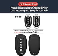Vista 2 de 2 piezas compatibles con Hyundai Elantra Palisade Elantra N Funda para llave con llavero, protector de llave inteligente con 5 botones, funda