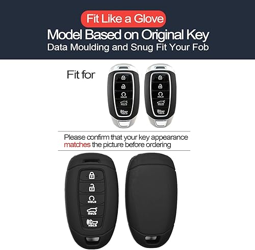 Miniatura 2 de 2 piezas compatibles con Hyundai Elantra Palisade Elantra N Key Fob Cover Case Llavero Protector Keyless Remote Shell Smart 5 Botones Holder